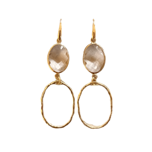 Clear White Glasstenen & Ovale Hangers