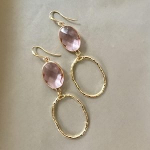 Roze Glasstenen & Open Hangers