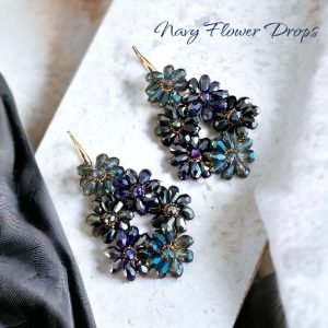 Navy Flower Drops