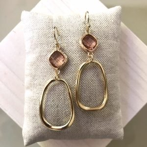 Peach Glasstenen & Open Hangers