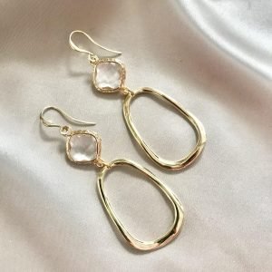 Clear White Glasstenen & Open Hangers