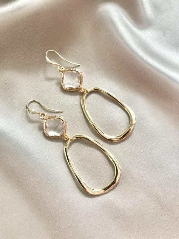 Clear White Glasstenen & Open Hangers