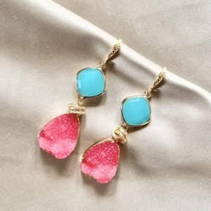 Aqua Jade & Fuchsia Druzy