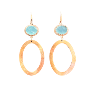 Goldplated Aqua & Ovals