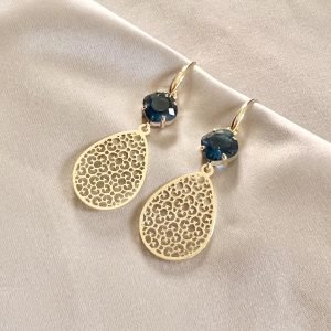 Blauwe Glassteentjes & Goldplated Filigree