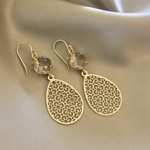 Goldplated Clear Glass & Filigree