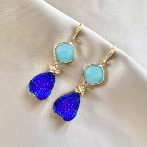 Aqua Jade & Royal Blue Druzy