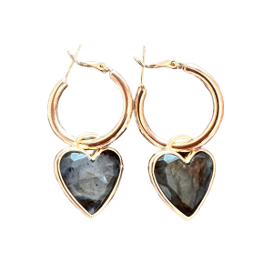 Goldplated Labradoriet Hearts