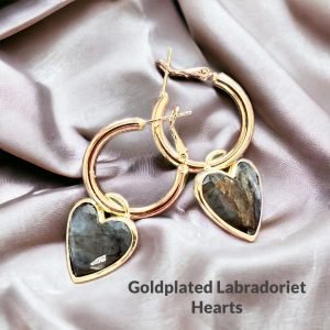 Goldplated Labradoriet Hearts