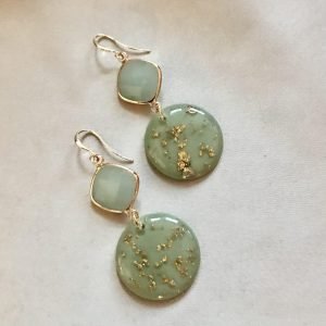 Groene Jade & Lindegroene Resin Goudvlok