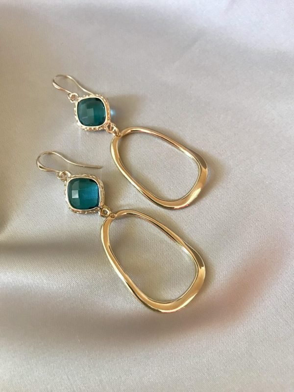 Peacock Blauwe Glasstenen & Open Hangers - Afbeelding 4