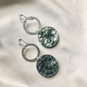 Brushed Zilverkleurige Ringen & Gemêleerd Grijs Rond