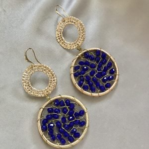 Royal Blue Crystals & Gouddraad