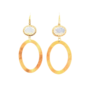 Goldplated Clear White & Ovals