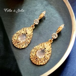 Goldplated Zirkonia White Clear