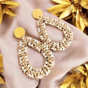 Beige Crochet & Crystals