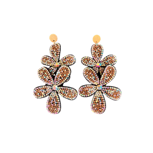 Strass Bloem Dubbel Goud