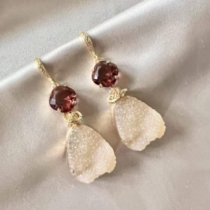 Burgundy & Beige Druzy