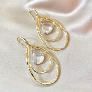 Dubbele Goudkleurige Drops & Clear Glass