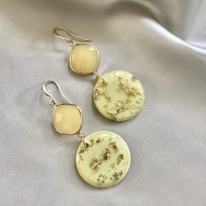 Gele Jade & Gele Resin Goudvlok