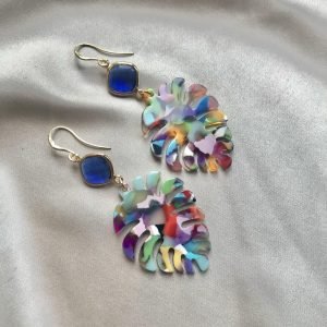 Royal Blue Multicolour Leaves