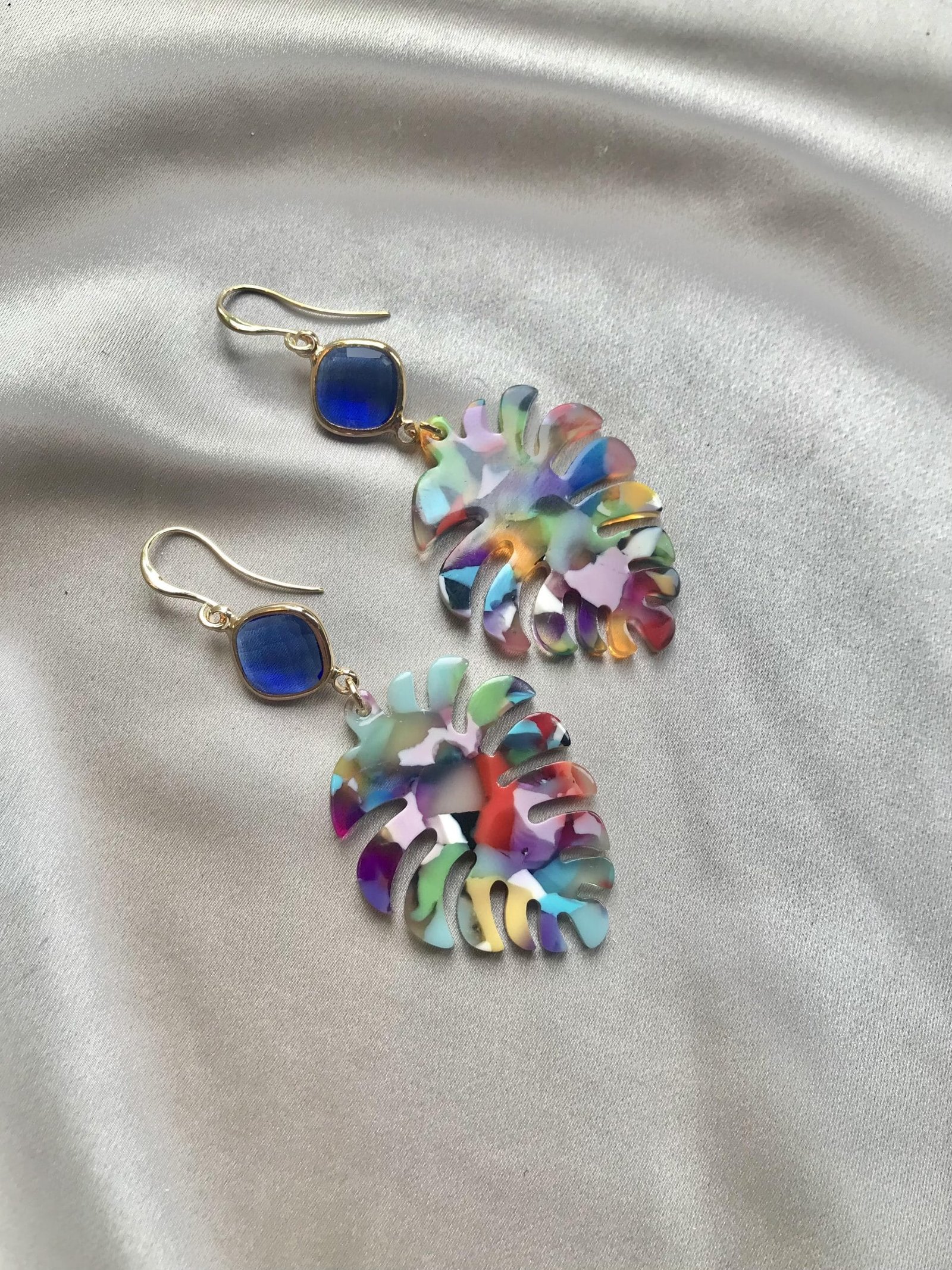 Royal Blue Multicolour Leaves