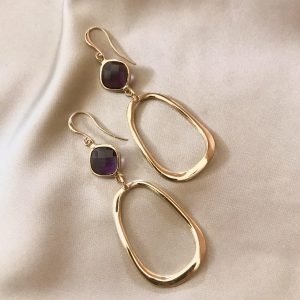 Paarse Glassteen & Open hangers