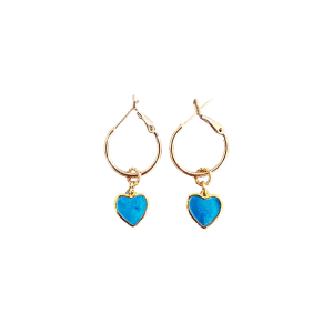 Goldplated Hartjes SkyBlue