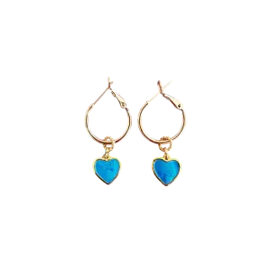 Goldplated Hartjes SkyBlue