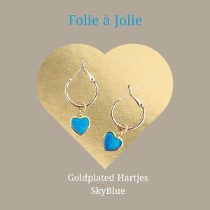 Goldplated Hartjes SkyBlue