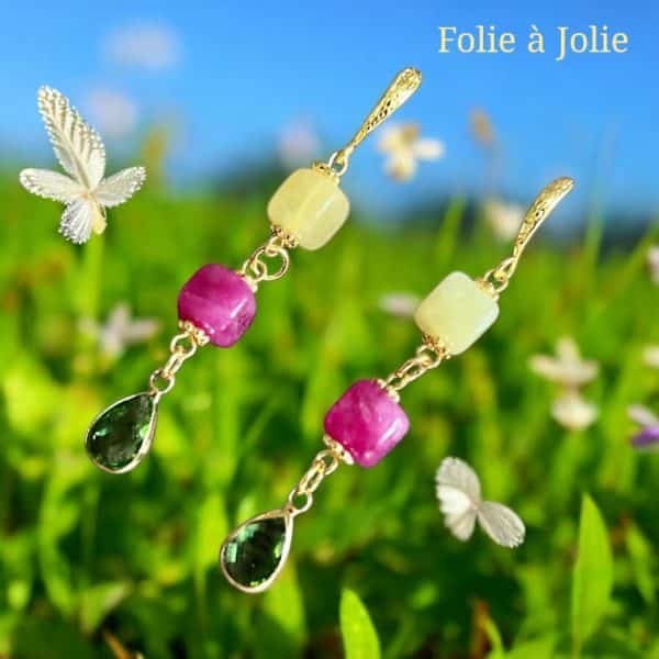 Rutielkwarts, Fuchsia Jade en Groene Glassteentjes - Afbeelding 2