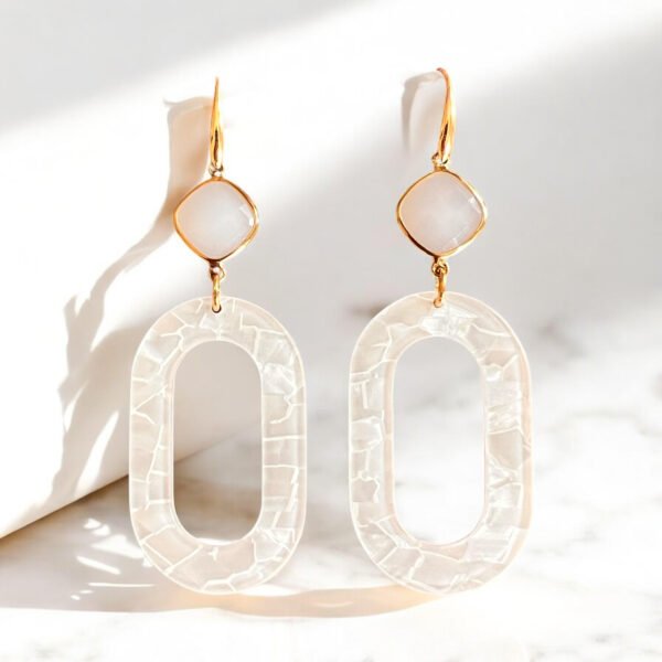 Poederwitte Jade & Witte Resin - Afbeelding 2
