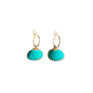 Schelp Turquoise Oorring