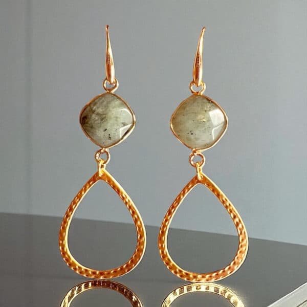 Labradoriet & Goldplated Drops - Afbeelding 2