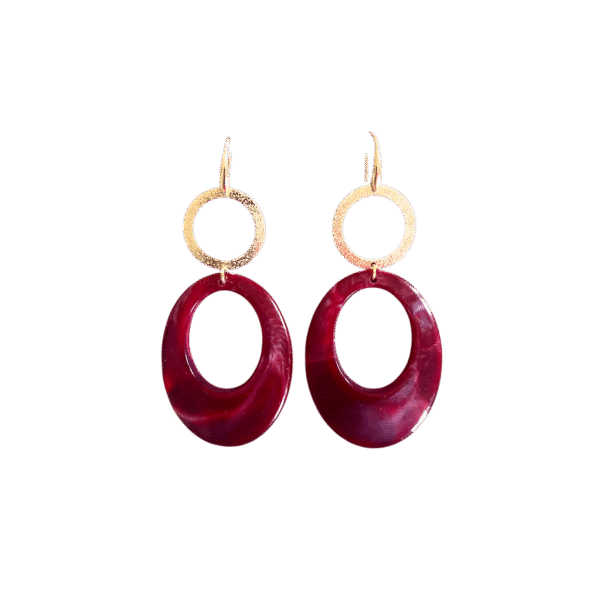 Burgundy Resin & Brushed Ringen
