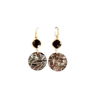 Grijze Glassteen & Gemêleerde Resin Rond