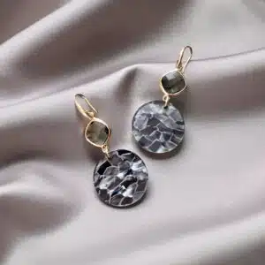 Grijze Glassteen & Gemêleerde Resin Rond