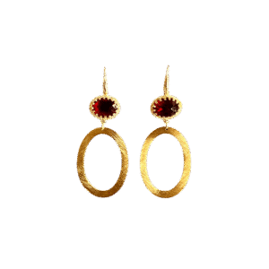 Goldplated Burgundy & Ovals