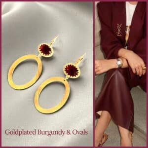 Goldplated Burgundy & Ovals