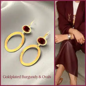 Goldplated Burgundy & Ovals