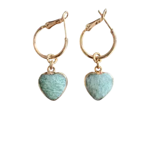 Oorring & Amazoniet hartjes