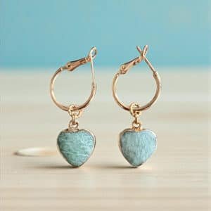 Oorring & Amazoniet hartjes