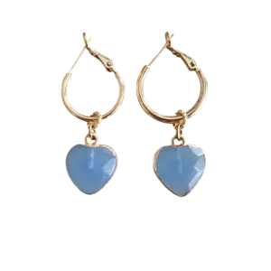 Oorring & IJsblauwe hartjes