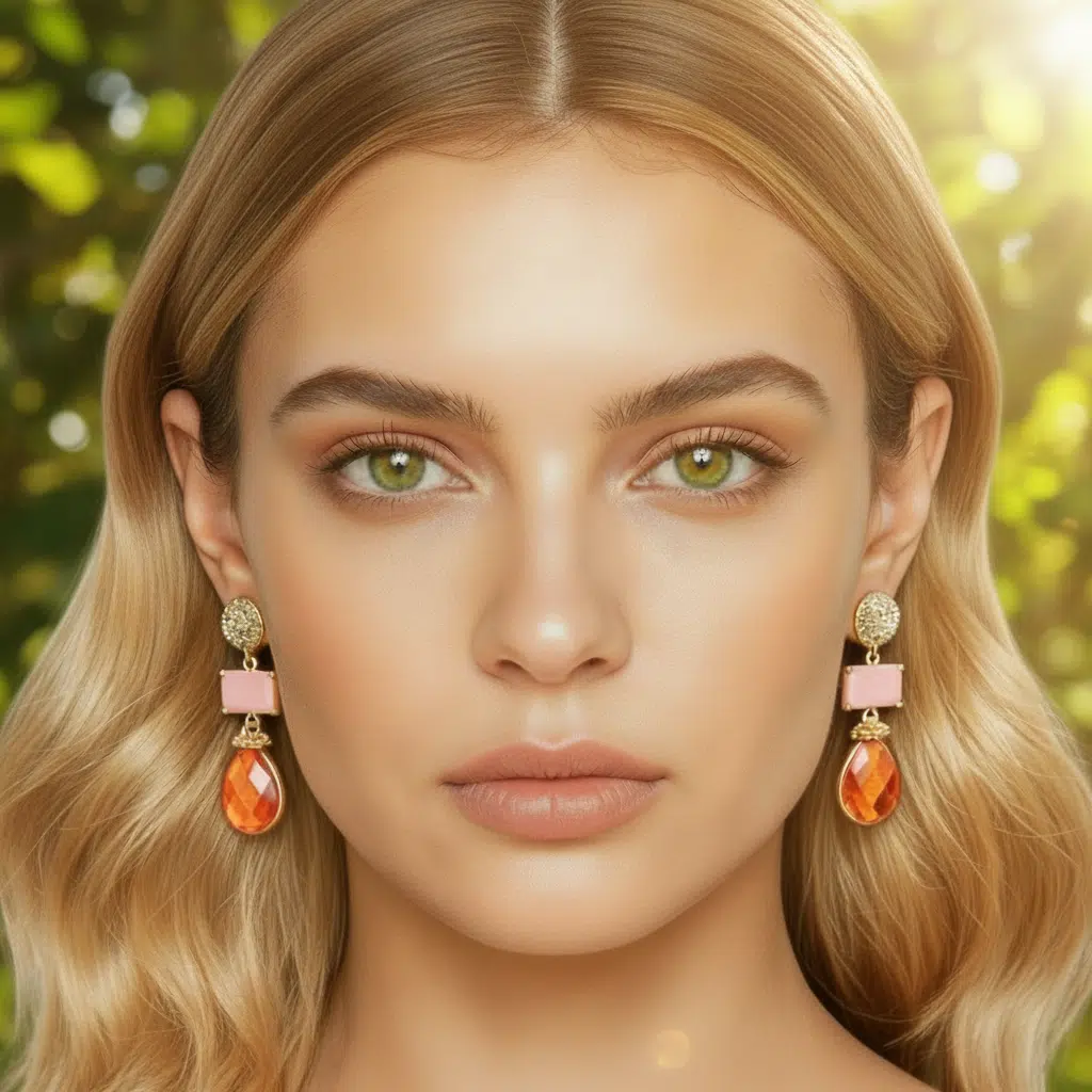 Blushpink & Oranje Catseye - Afbeelding 2