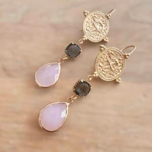 Muntjes en Grijze Glassteentjes & Roze Drops