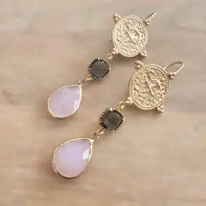 Muntjes en Grijze Glassteentjes & Roze Drops