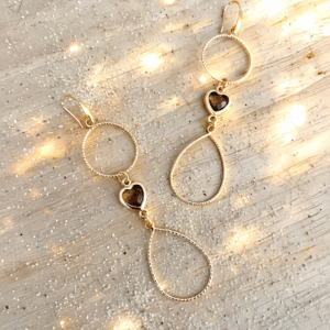 Goldplated hartjes Bruin