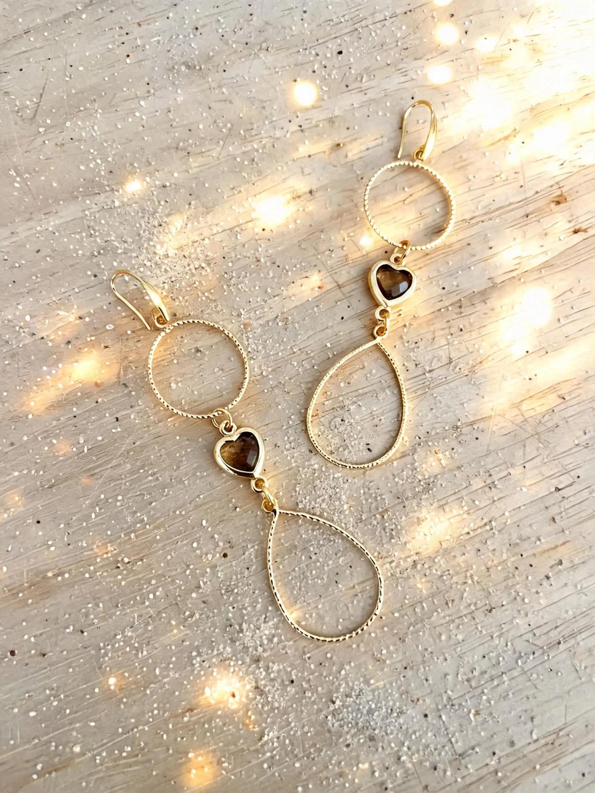 Goldplated hartjes Bruin - Afbeelding 2