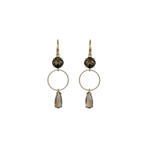 Duo Bruin Glassteentje & Goldplated Ring