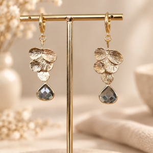 Goldplated Trosje & Bruine Glassteen